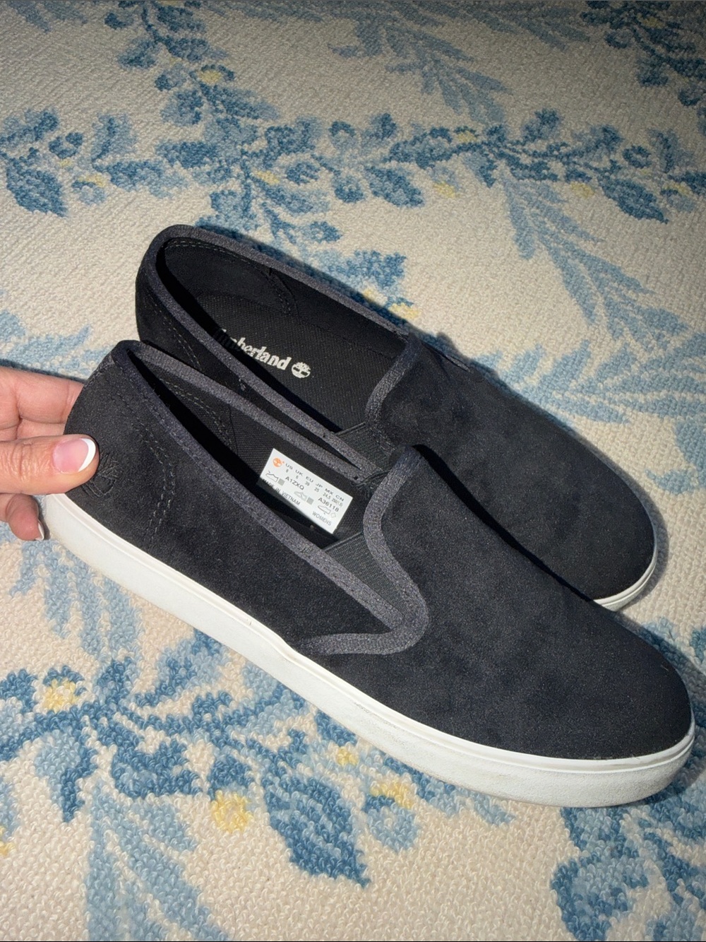 Timberland Men's Black Suede Slip-On Loafers with White Sole - Picture 4 of 8